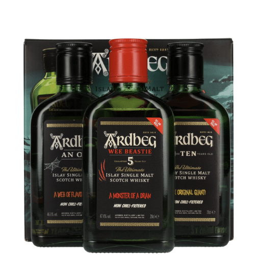 Ardbeg The Three Monsters of Smoke Whisky, 3 x 20 cl i gaveæske
