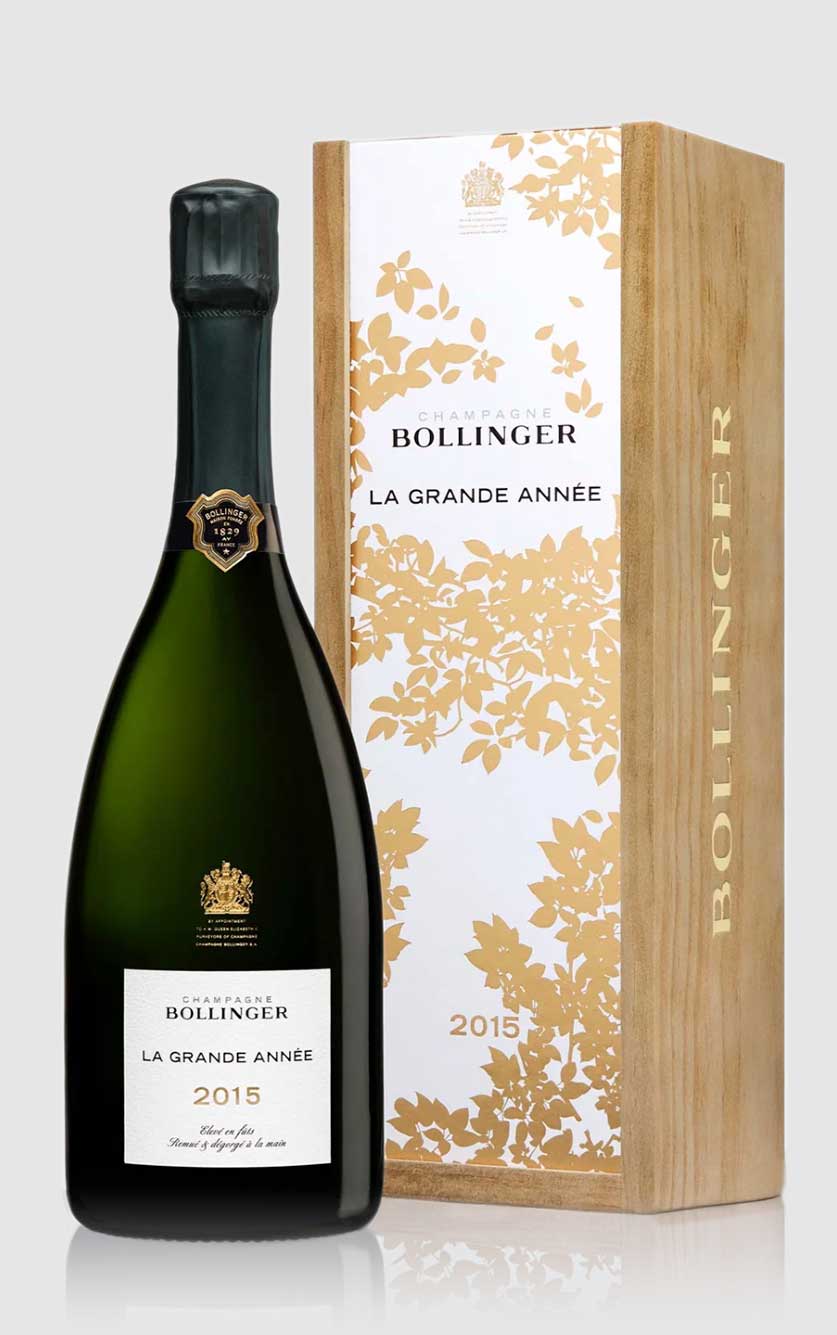 Bollinger Grande Année 2015 i flot trækasse
