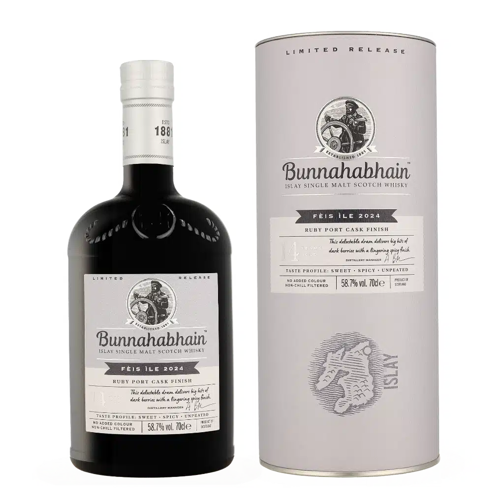 Bunnahabhain 14 Years Old RUBY PORT CASK Matured Limited Release Fèis Ìle 2024, 58,7%