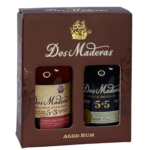 Dos Maderas Caribbean Añejo 5+3 år & 5+5 år - 2 x 20cl.
