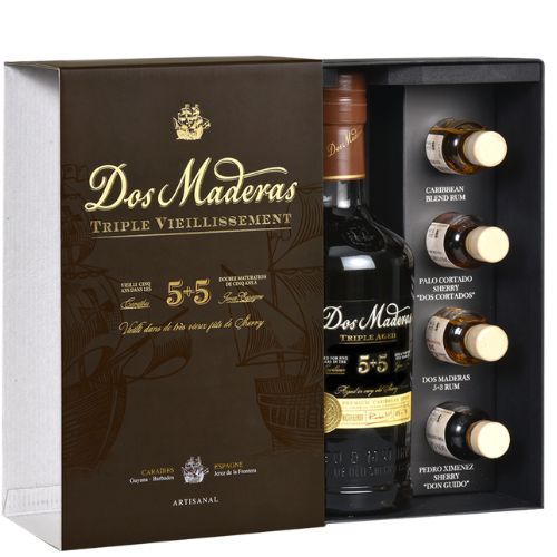 Dos Maderas Caribbean Triple Aged Rom 5+5 år +Tasting Kit