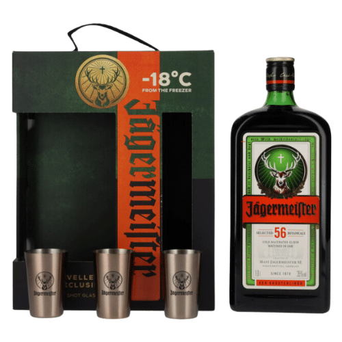 Jägermeister Travellers Exclusive i Gaveæske m. 3 shotglas