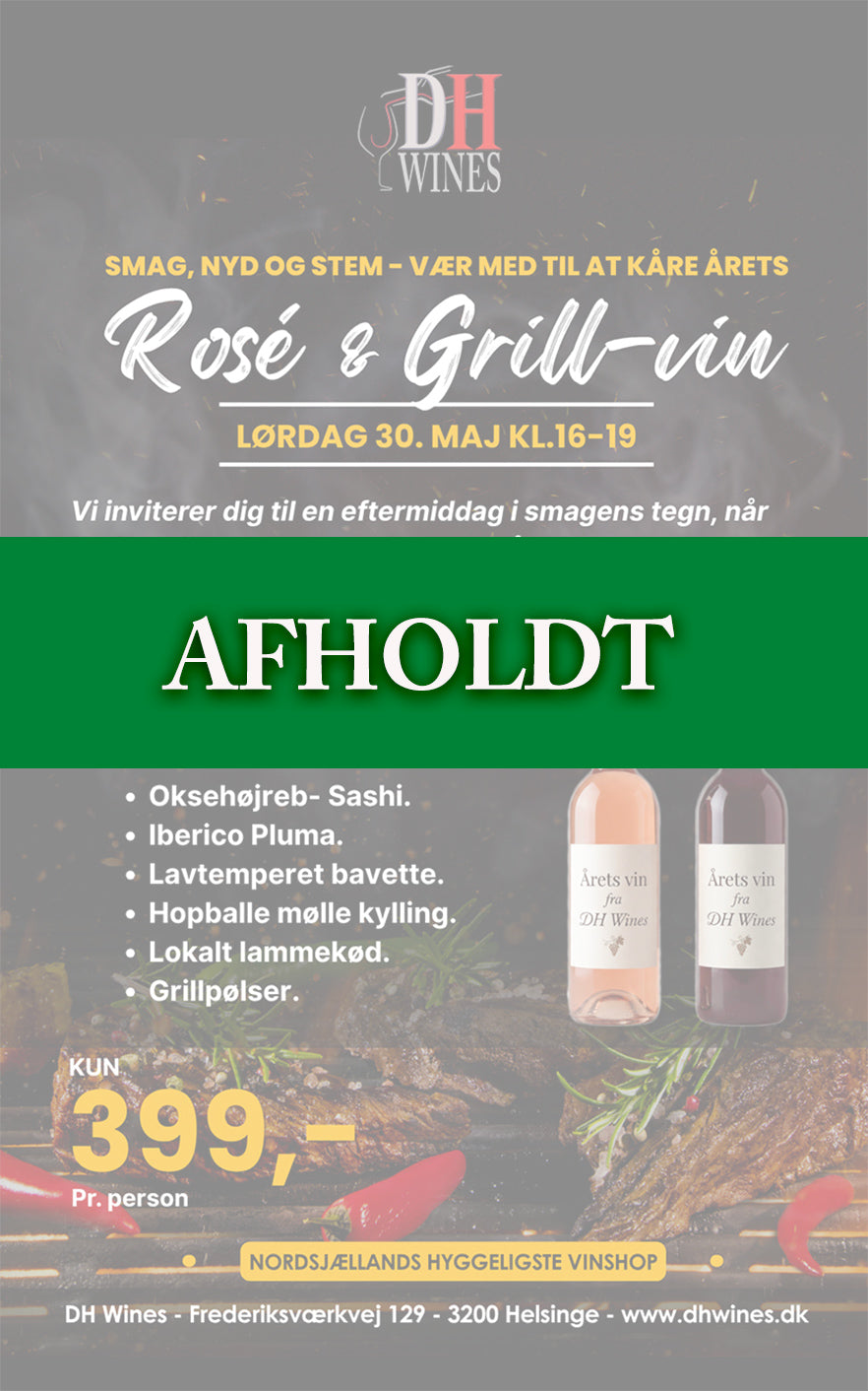 Kåring af årets Rosévin og Grillvin 2026 30.Maj kl. 16-19