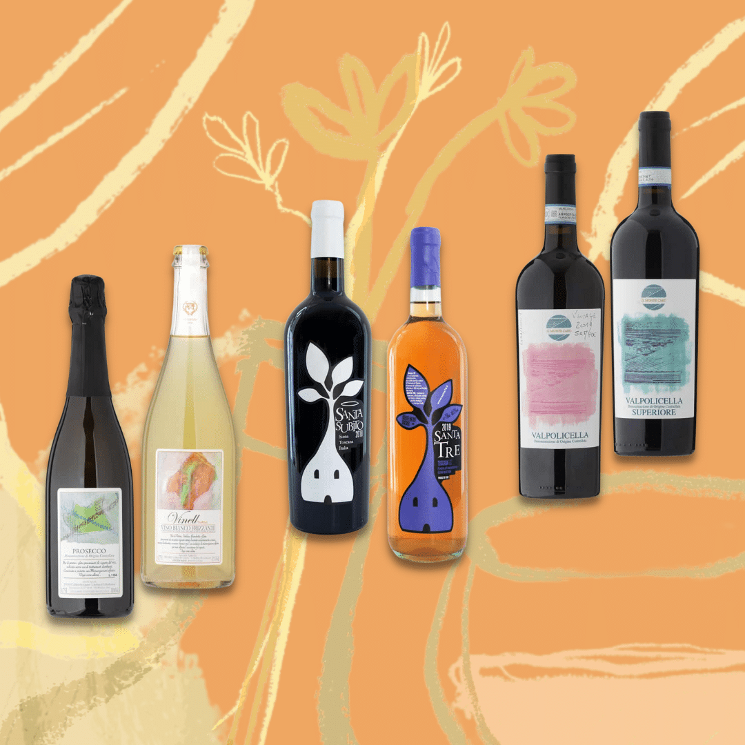 Naturvinskasse med 6 autentiske italienske vine - Tilbud!