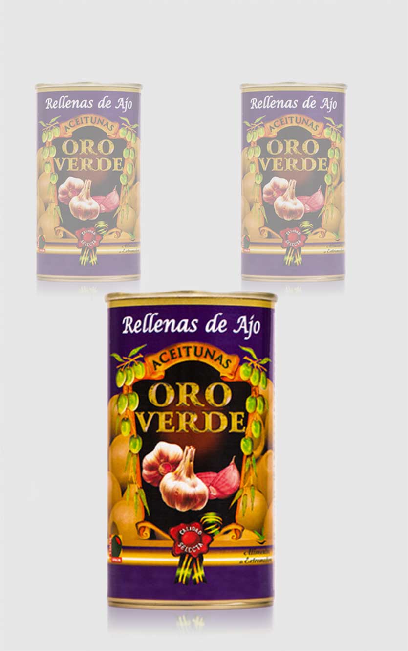Oro Verde Grønne oliven med hvidløgspuré