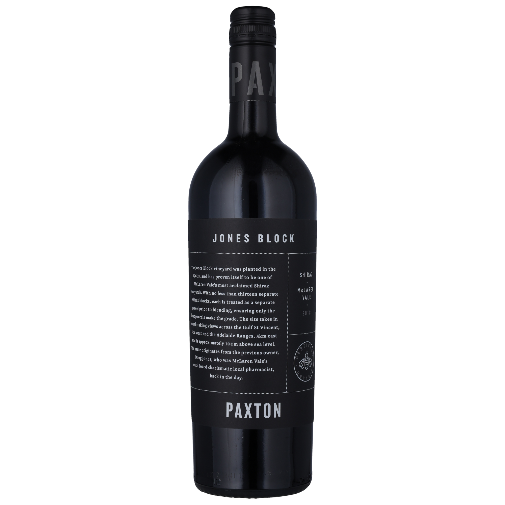 2018 Økologisk Shiraz fra McLaren Vale - Jones Block 389 DKK