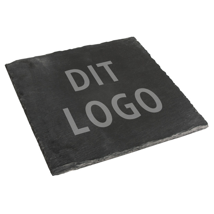 Skiferplade med logo gravering Rund Ø25cm