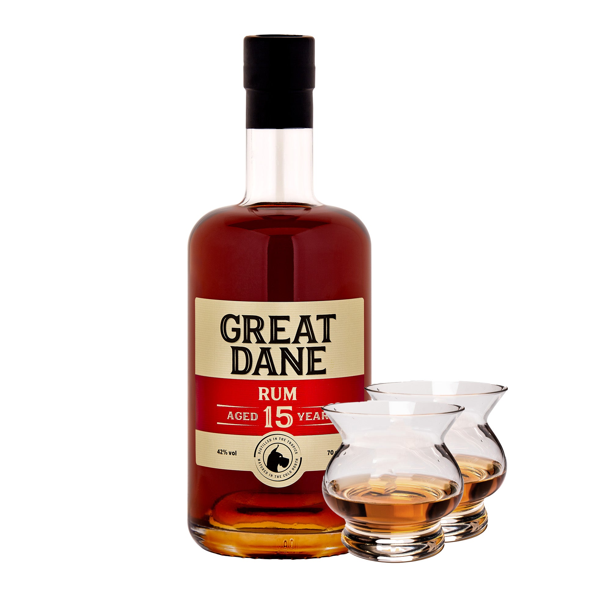 Great Dane 15 års rom med glas - Fantastisk tilbud!
