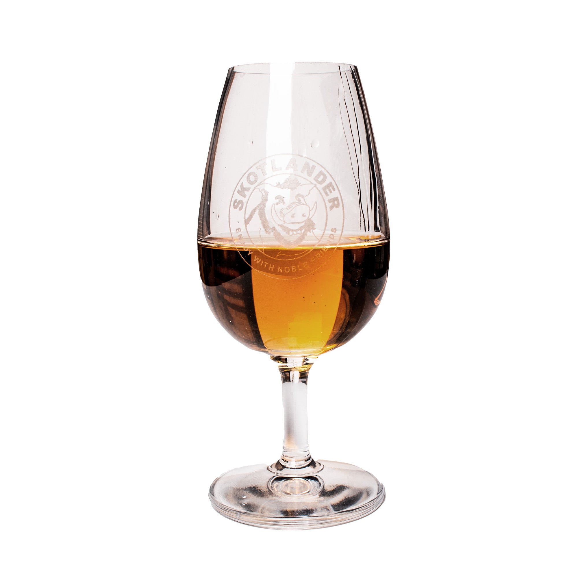 Skotlander Romglas med indgraveret logo - tilbud!