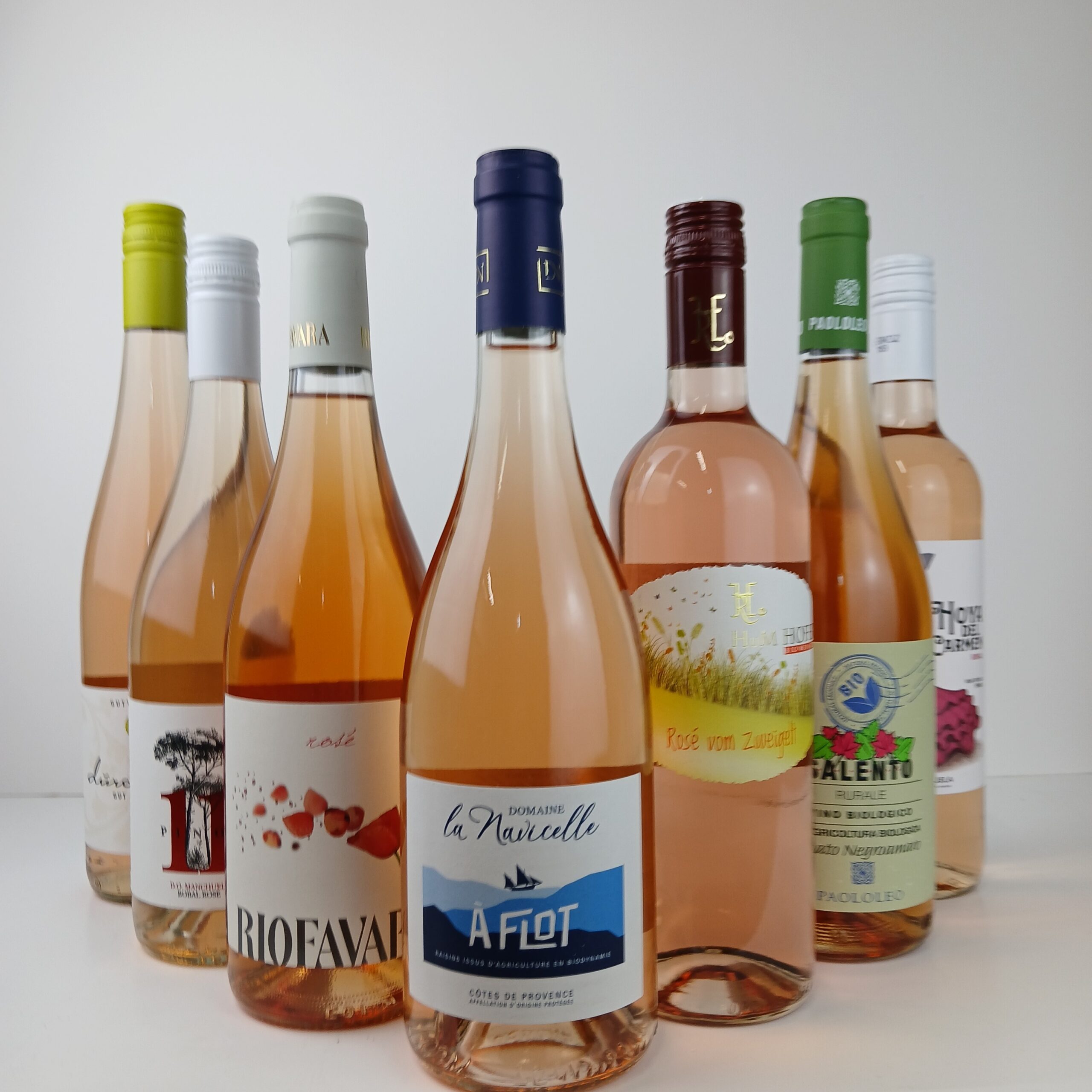 Rosé flytte-smagskasse - DK´s vildeste tilbud, 7 Økologiske rosévine fra Italien, Frankrig, Ørstrig & Spanien. Version 2.