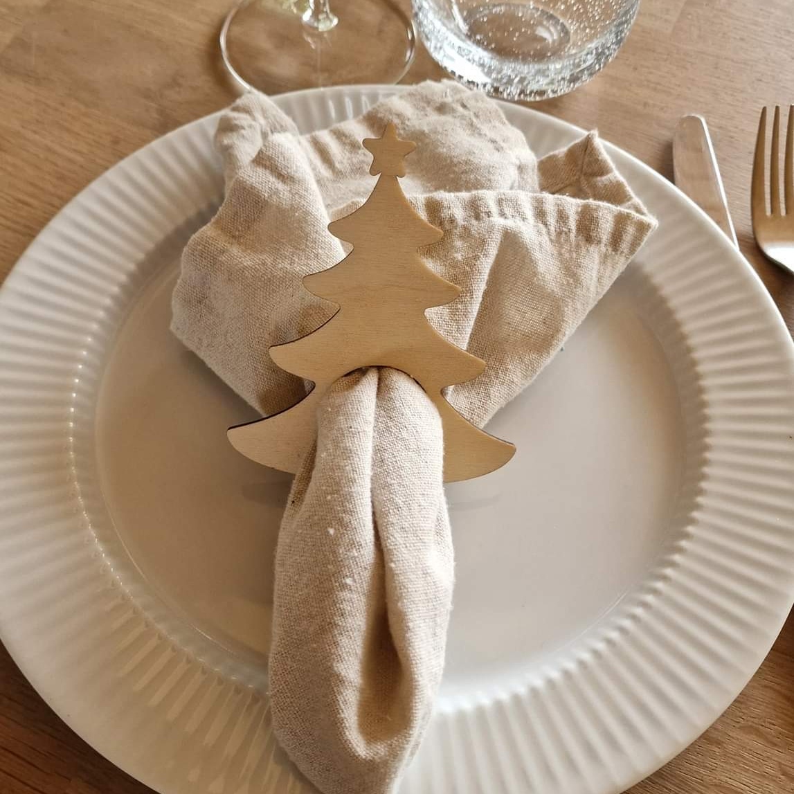 Servietring i træ - Juletræ