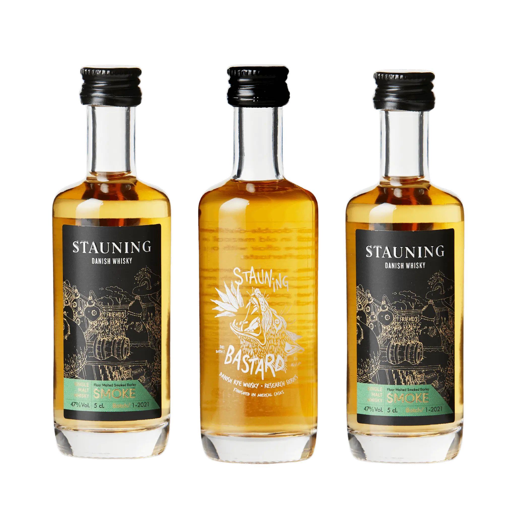 Stauning Whisky Smagesæt Smoke og Bastard (3 x 5 cl.)